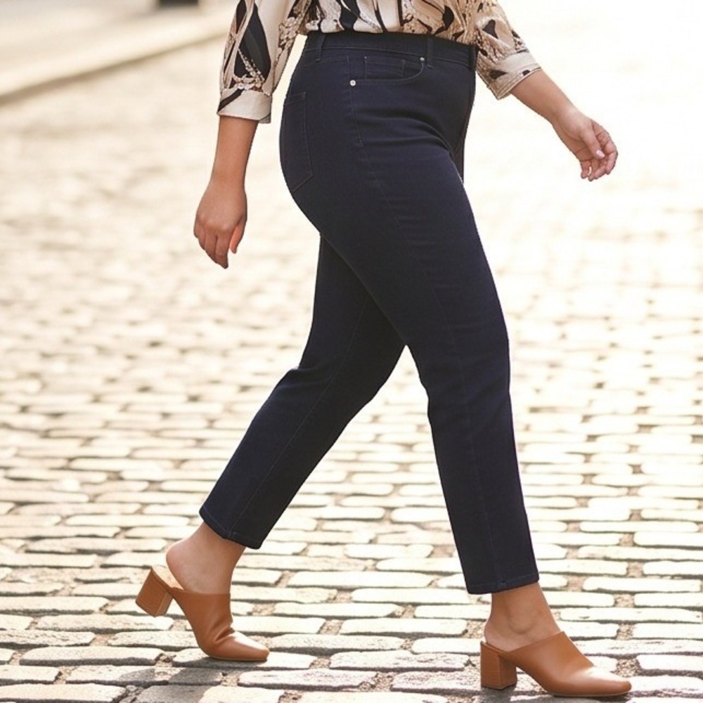 The Limited Womens 24W‎ Ankle Jeans Rinse Wash Dark Blue Stretch Denim NWT $79